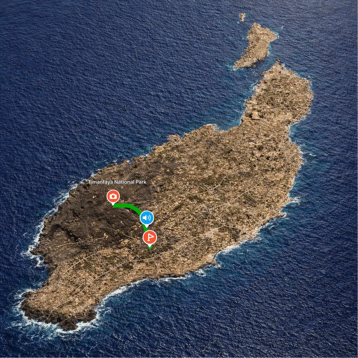 Timanfaya — How It All Began route map preview in Vidodo Guide